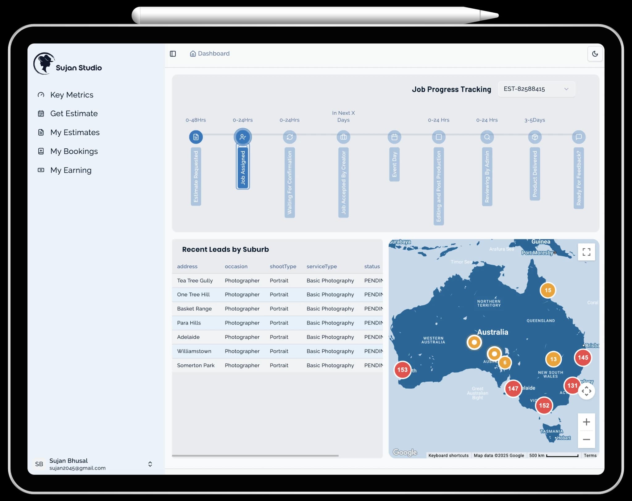 Studio dashboard sample 2