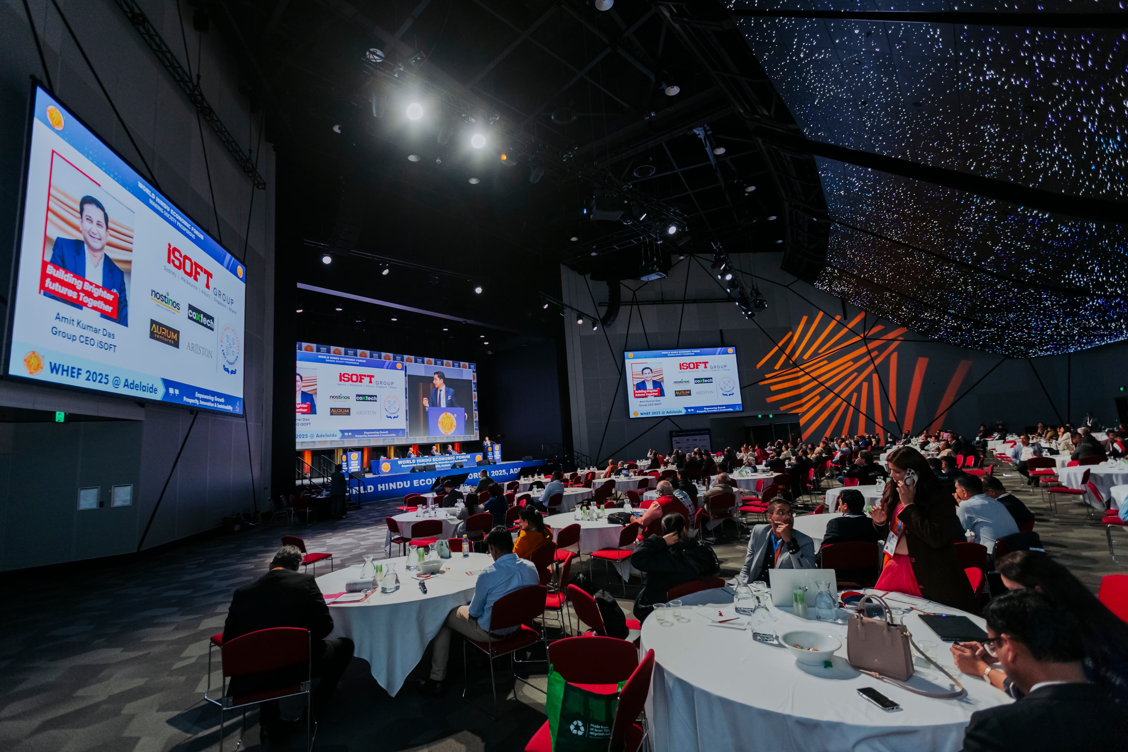 Guests networking at a corporate event