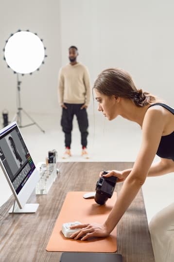 Creator capturing candid footage for a client